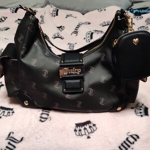 Juicy Couture Y2CUTE HOBO/COHO Black Shoulder Bag with Gold Details